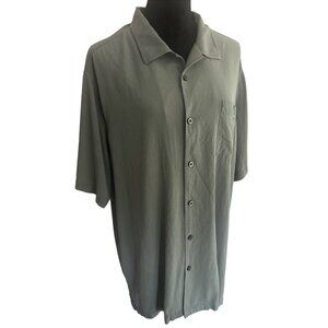 Tommy Bahama Silk Button Down Relaxed Fit Shirt In Soft Sage Gray XLT
